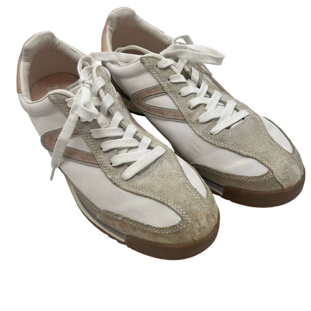 Tretorn Hailey Jogger Sneakers Womens Size 11 White Pink Suede Leather Retro